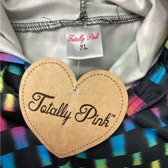 Totally Pink Women’s Holo Check Pullover Hoodie, Black, size XL - Picture 5 of 6